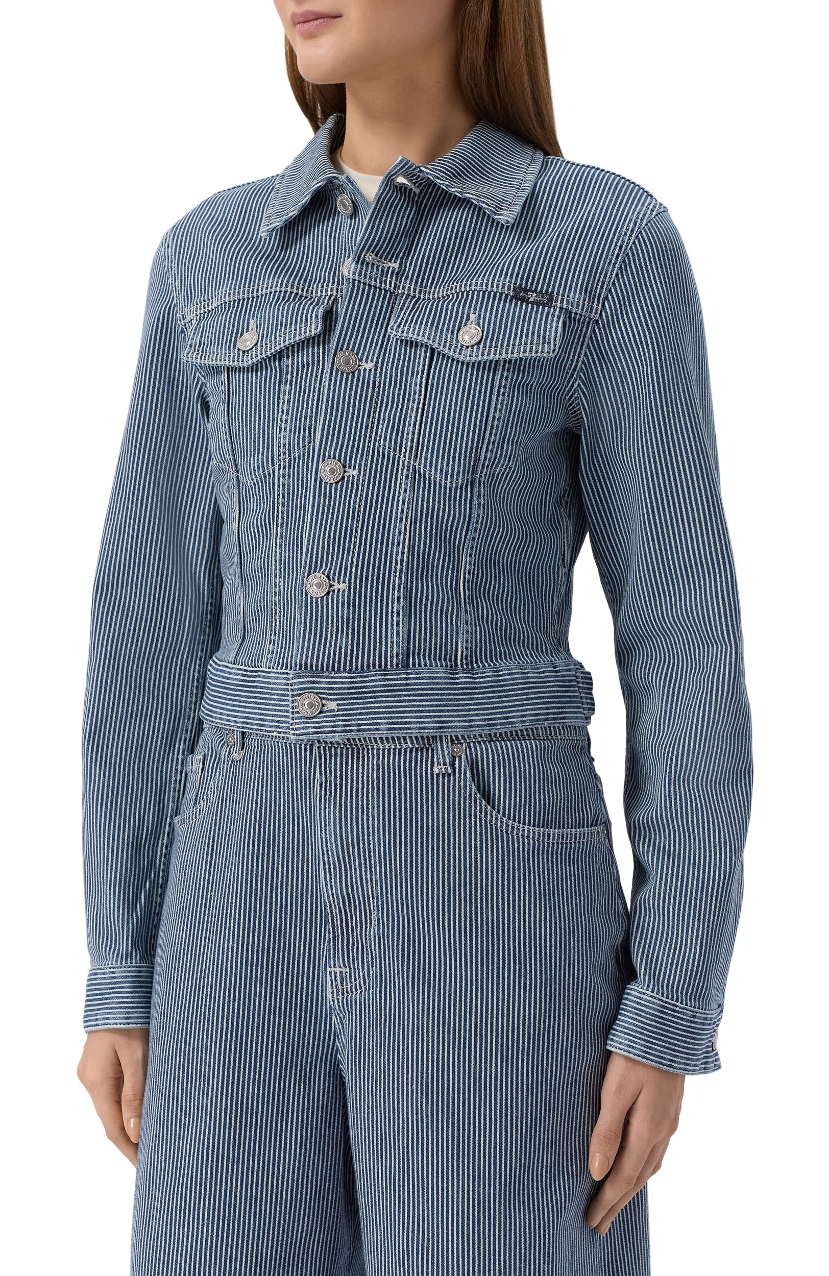 Джинсовая куртка 7 FOR ALL MANKIND синего цвета по цене 34300 руб., арт. 7UCI0H14-43T, фото 3 Джинсовая куртка 7 FOR ALL MANKIND, арт. 7UCI0H14-43T, фото 3