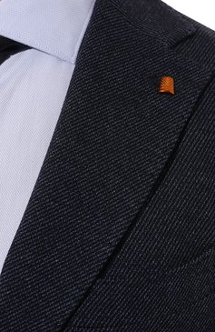 Мужской пиджак из шерсти и хлопка SARTORIA LATORRE темно-синего цвета, арт. JD74/JG106 | Фото 7 (Рукава: Длинные; Материал внешний: Шерсть, Хлопок; Драгоценные камни: Проставлено; Длина (для топов): Стандартные; Материал сплава: Проставлено; Пиджаки М: Прямой; 1-2-бортные: Однобортные; Стили: Классический; Случай: Формальный, Повседневный)
