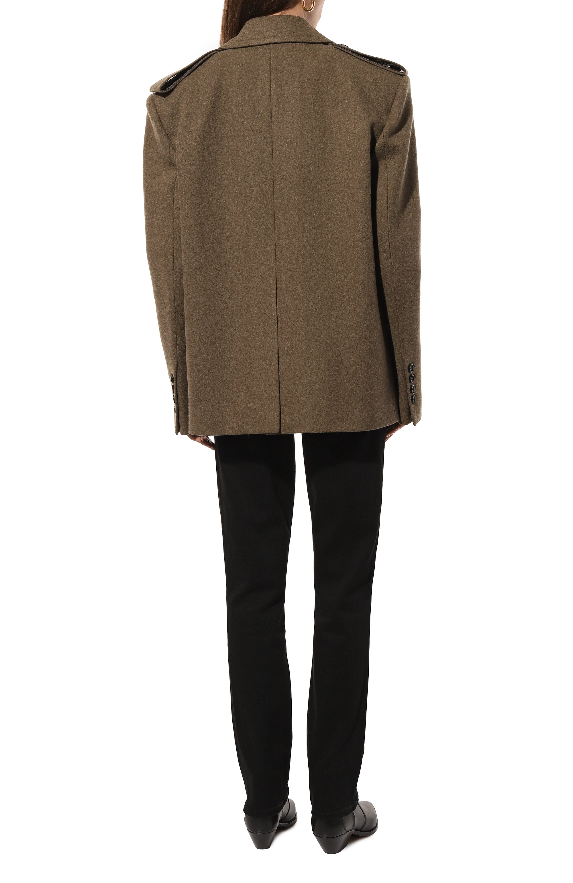 Шерстяное полупальто ANN DEMEULEMEESTER, арт. 2402-W-JA25-FA509-046, фото 4