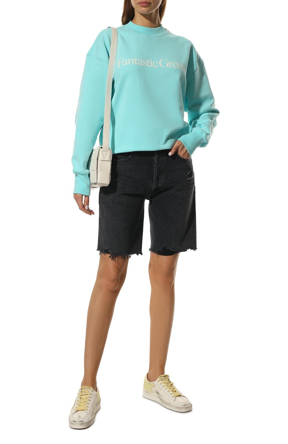 Хлопковый свитшот MSGM голубого цвета по цене 26900 руб., арт. 3241MDM191 227289, фото 2 Хлопковый свитшот MSGM, арт. 3241MDM191 227289, фото 2