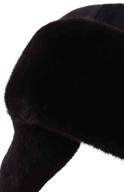 Кашемировая шапка-ушанка бруклин с мехом норки FURLAND черного цвета по цене 90200 руб., арт. 0130910010075600044, фото 3 Кашемировая шапка-ушанка бруклин с мехом норки FURLAND, арт. 0130910010075600044, фото 3