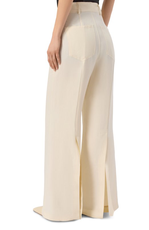 Брюки из вискозы и льна Erika Cavallini P6SL02 Кремовый  P6SL02 Фото 4