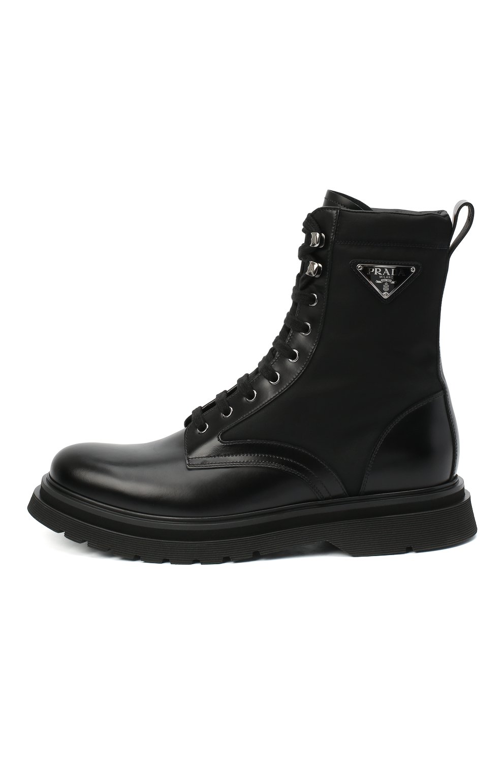 Комбинированные ботинки PRADA черного цвета по цене 115000 руб., арт. 2UE011-3L09-F0002, фото 3 Комбинированные ботинки PRADA, арт. 2UE011-3L09-F0002, фото 3