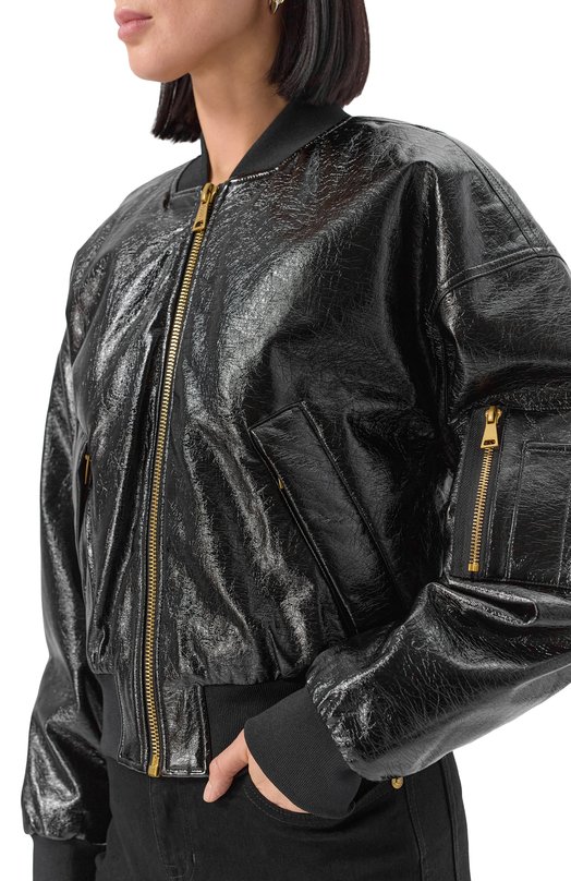 Бомбер из экокожи Versace Jeans Couture 79HASD08/CQ16D Чёрный  79HASD08/CQ16D Фото 5