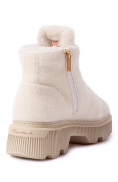 Женские текстильные ботинки SANTONI кремового цвета, арт. WTHG71315GA2ARYK | Фото 5 (Материал утеплителя: Натуральный мех; Драгоценные камни: Проставлено; Материал внешний: Текстиль; Материал сплава: Проставлено; Подошва: Платформа; Каблук высота: Низкий; Женское Кросс-КТ: Хайкеры-ботинки, Зимние ботинки)