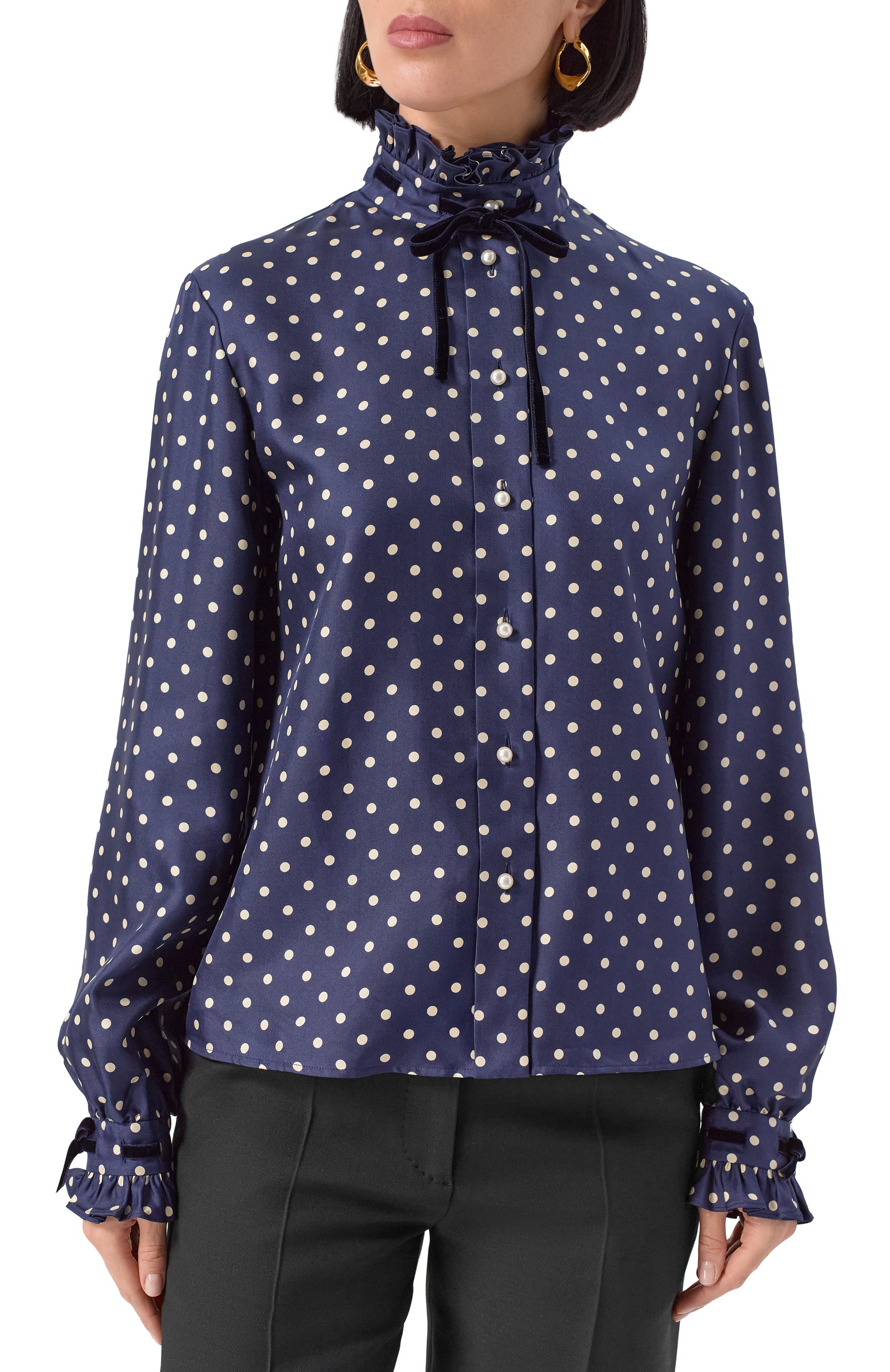 Шелковая блузка VALENTINO, арт. 7B3AB7U7/9ML, фото 3