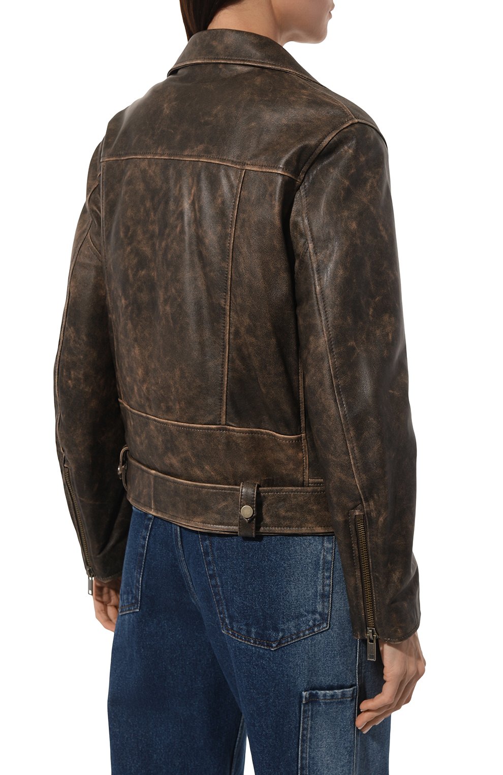 Кожаная куртка OLOLOL коричневого цвета по цене 105000 руб., арт. OLCLT001/NP.300.SHABBY/W24, фото 4 Кожаная куртка OLOLOL, арт. OLCLT001/NP.300.SHABBY/W24, фото 4