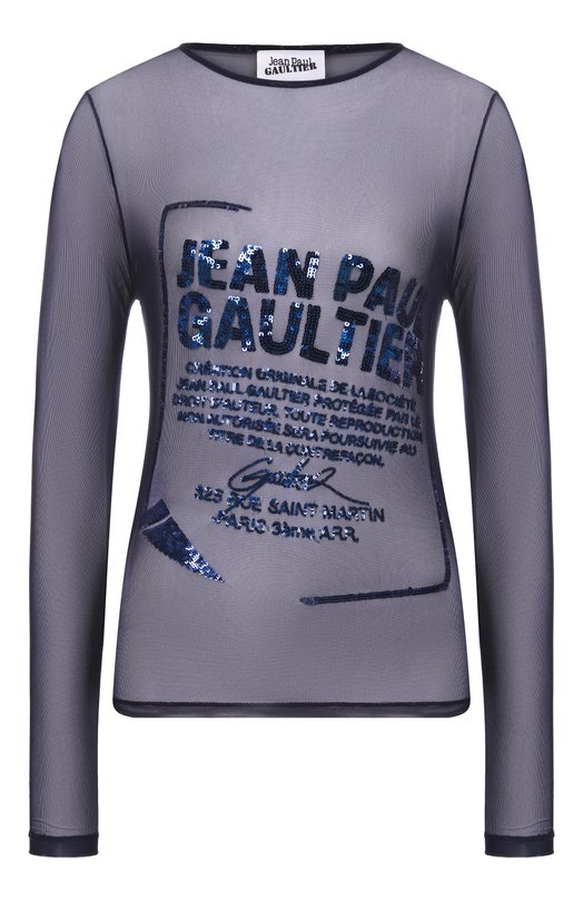 Топ с отделкой пайетками Jean Paul Gaultier 25/04-W-T0381/M001 Синий 25/04-W-T0381/M001