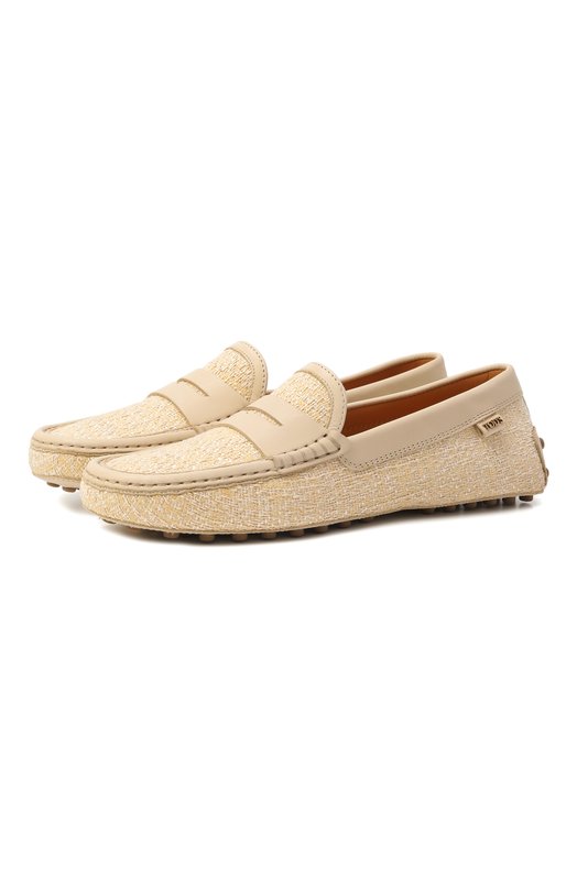 Комбинированные мокасины Tod’s XXW22L0JG60/UCY Кремовый XXW22L0JG60/UCY