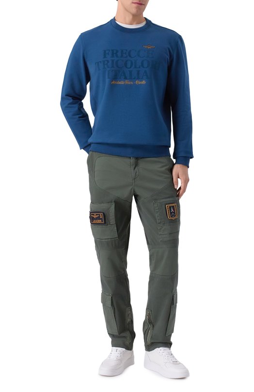 Хлопковый свитшот Aeronautica Militare FE2056UF00662 Синий  FE2056UF00662 Фото 2