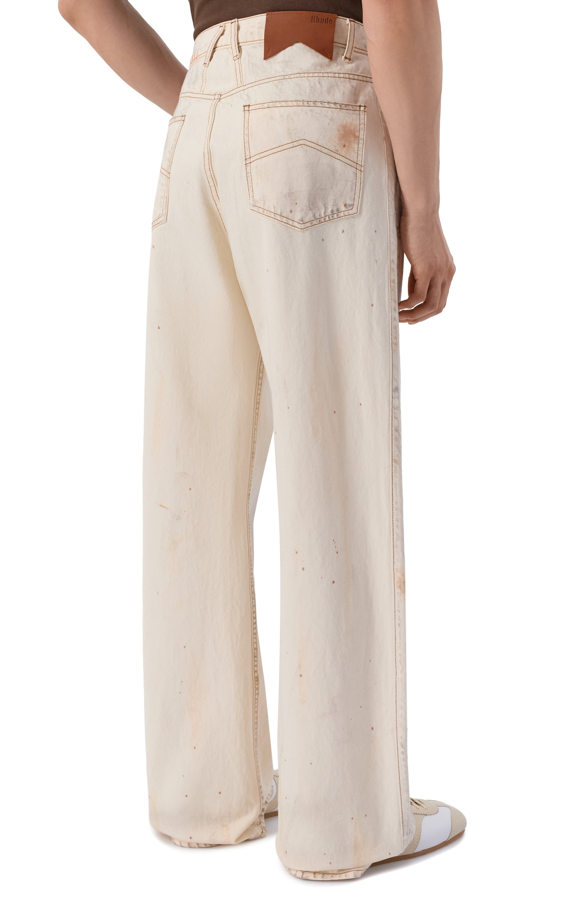 Джинсы RHUDE кремового цвета по цене 118500 руб., арт. RHPS26DP02012, фото 4 Джинсы RHUDE, арт. RHPS26DP02012, фото 4