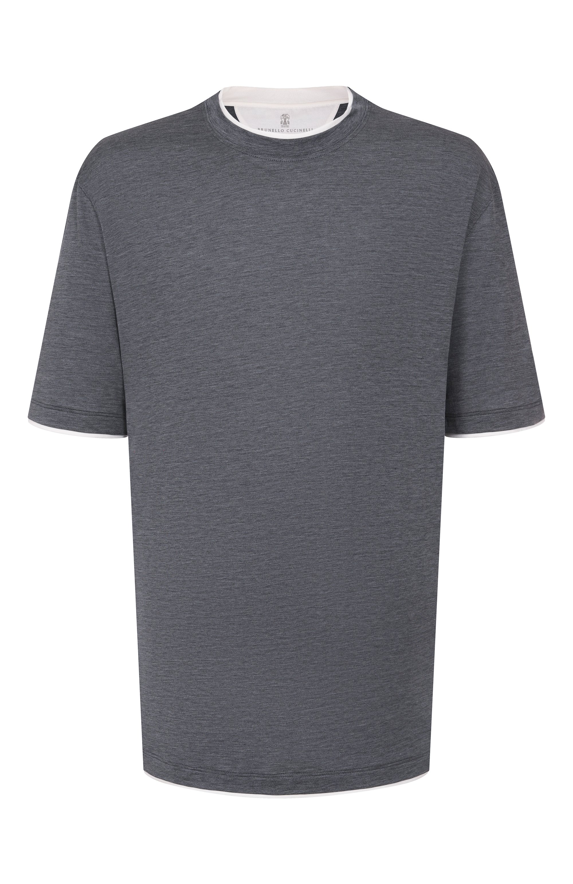 Футболка из шелка и хлопка BRUNELLO CUCINELLI, арт. MD8217427, фото 1
