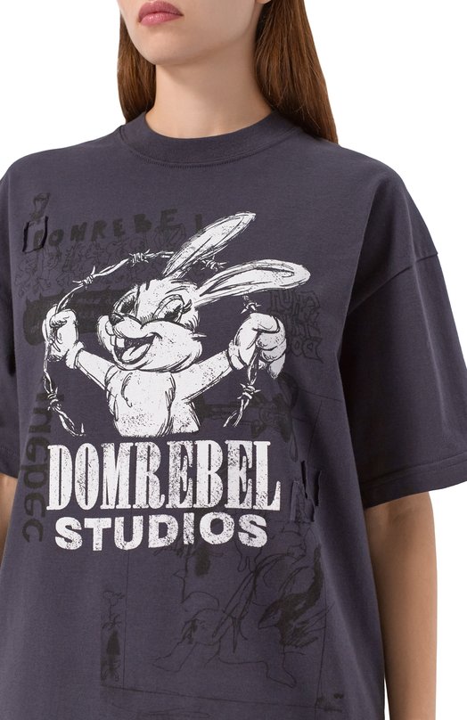 Хлопковая футболка DOMREBEL BUNWIRE T-SHIRT Чёрный  BUNWIRE T-SHIRT Фото 5