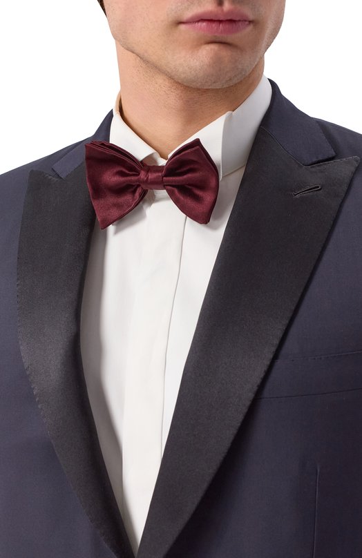 Шелковый галстук-бабочка Kiton UPAPC07202_001 Бордовый  UPAPC07202_001 Фото 2