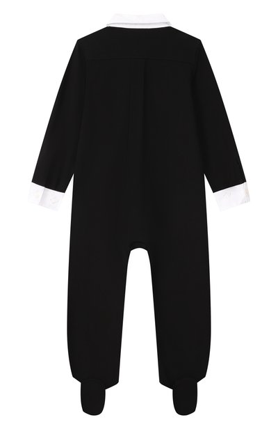 Хлопковый комбинезон DOLCE & GABBANA черно-белого цвета по цене 47800 руб., арт. L11085/G7P2A, фото 2 Хлопковый комбинезон DOLCE & GABBANA, арт. L11085/G7P2A, фото 2