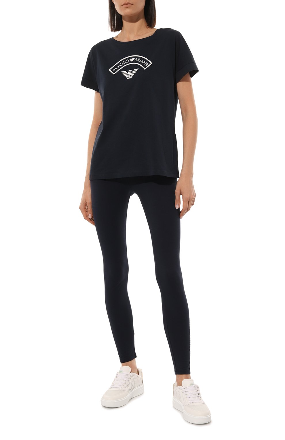 Хлопковые легинсы EMPORIO ARMANI темно-синего цвета по цене 6605 руб., арт. 164568/3R227, фото 2 Хлопковые легинсы EMPORIO ARMANI, арт. 164568/3R227, фото 2