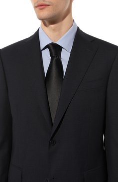 Мужской шелковый галстук STEFANO RICCI черного цвета, арт. CCXL/28000 | Фото 2 (Материал: Текстиль, Шелк; Принт: Без принта; Материал сплава: Проставлено; Нос: Не проставлено)