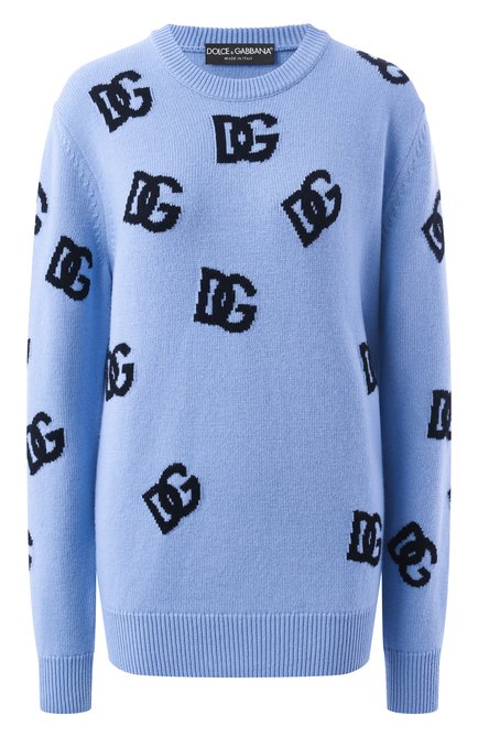 Женский шерстяной свитер DOLCE & GABBANA голубого цвета по цене 0 руб., арт. FXX06T/JCVZL | Фото 1