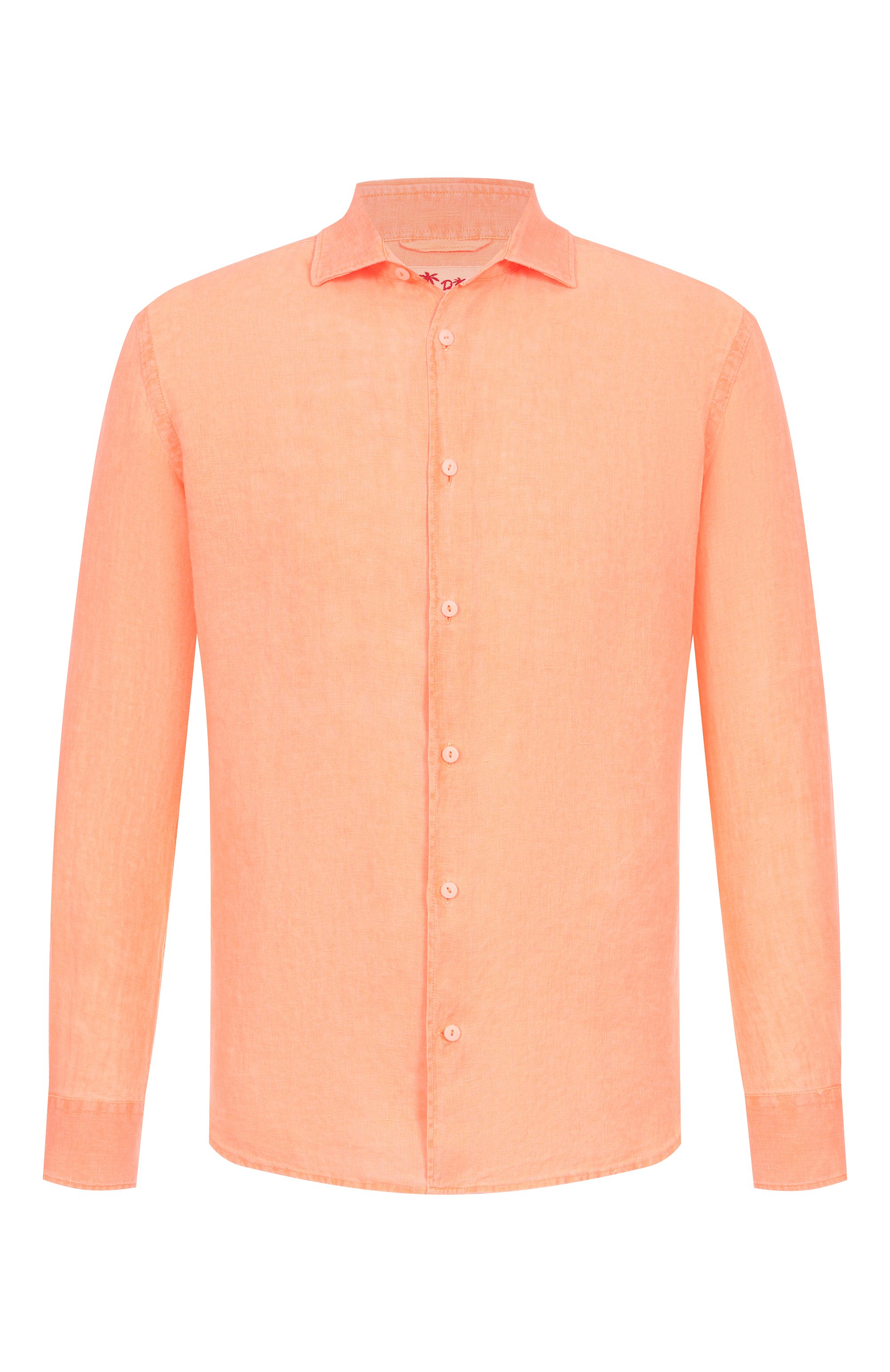 Льняная рубашка MC2 SAINT BARTH оранжевого цвета по цене 19950 руб., арт. STBM PAMPL0NA/02007H, фото 1 Льняная рубашка MC2 SAINT BARTH, арт. STBM PAMPL0NA/02007H, фото 1