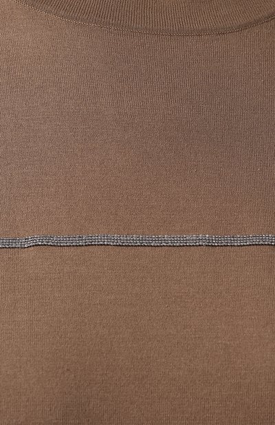 Хлопковая футболка BRUNELLO CUCINELLI коричневого цвета по цене 111000 руб., арт. M8Z861240, фото 5 Хлопковая футболка BRUNELLO CUCINELLI, арт. M8Z861240, фото 5