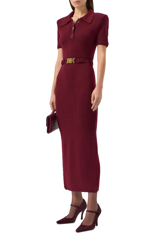 Шерстяное платье ROWEN ROSE KNI_RR_K038/KNIT Бордовый  KNI_RR_K038/KNIT Фото 2