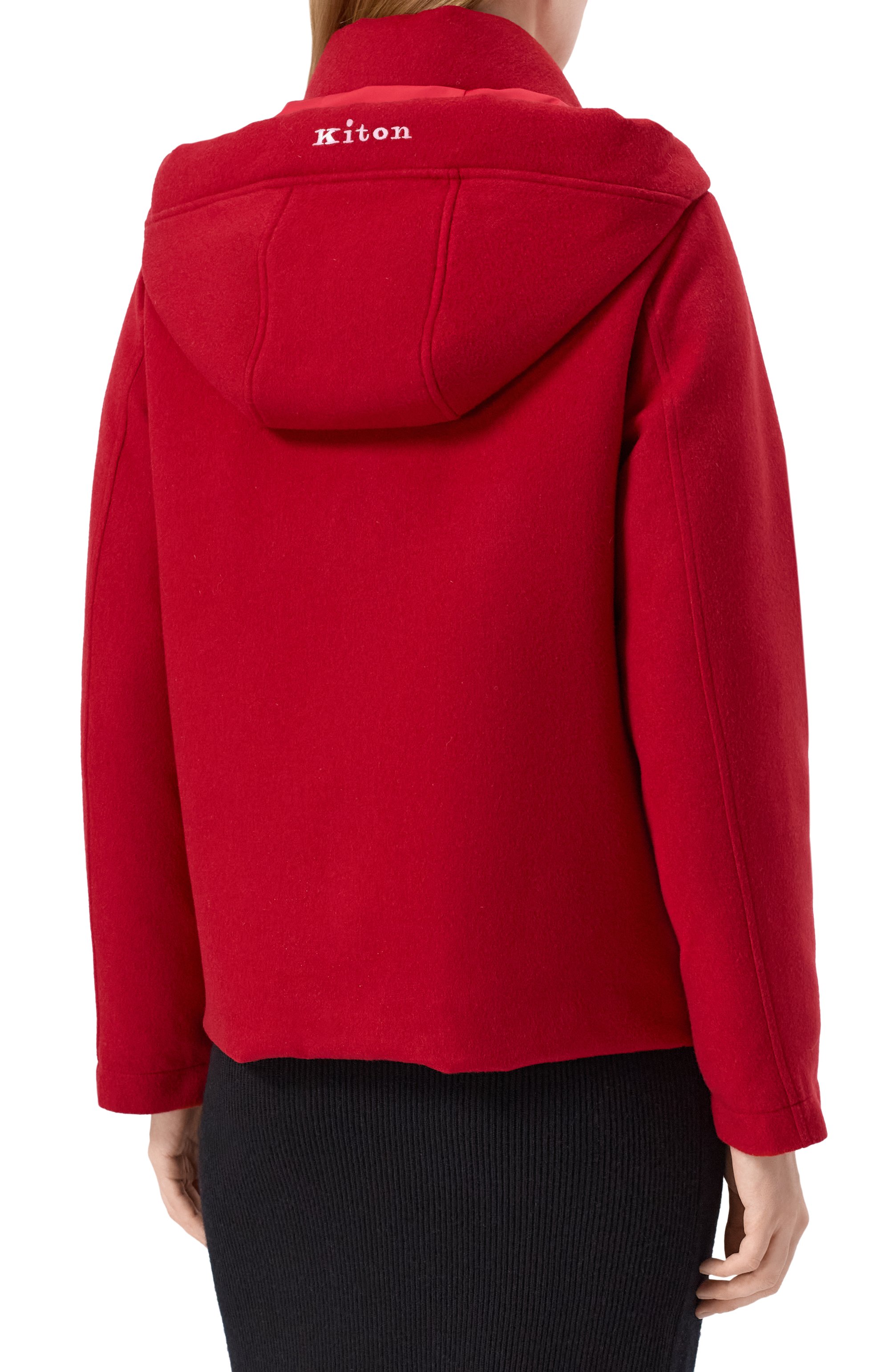Кашемировый пуховик KITON красного цвета по цене 630000 руб., арт. D54658K0580E01, фото 4 Кашемировый пуховик KITON, арт. D54658K0580E01, фото 4