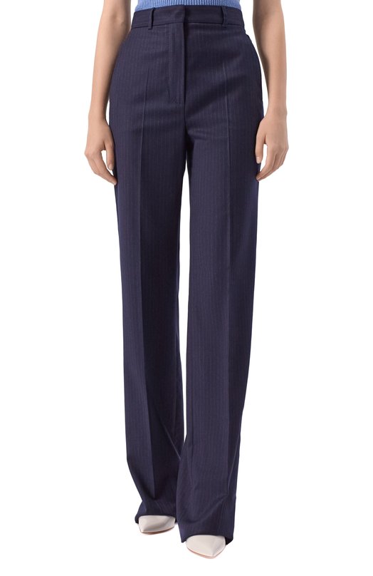 Шерстяные брюки Max Mara Studio MEDIUM Синий  MEDIUM Фото 3