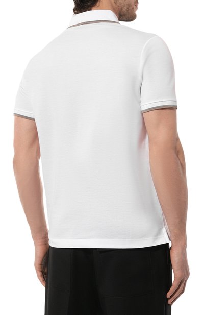 Хлопковое поло PAUL&SHARK белого цвета по цене 23000 руб., арт. 24411327/3XL-6XL, фото 4 Хлопковое поло PAUL&SHARK, арт. 24411327/3XL-6XL, фото 4