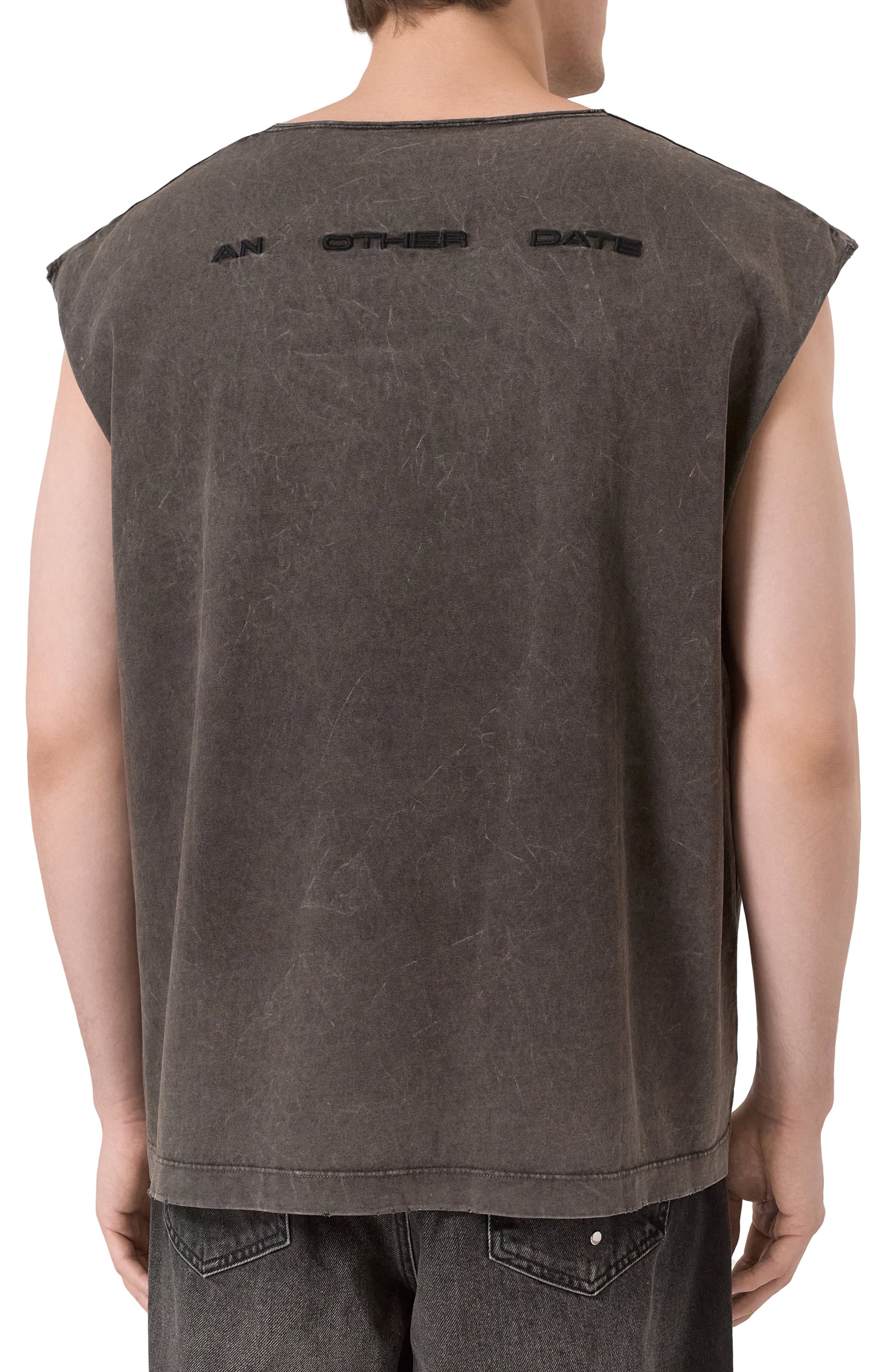 Хлопковая майка AN OTHER DATE темно-серого цвета по цене 17550 руб., арт. S25MA0DTA157, фото 4 Хлопковая майка AN OTHER DATE, арт. S25MA0DTA157, фото 4