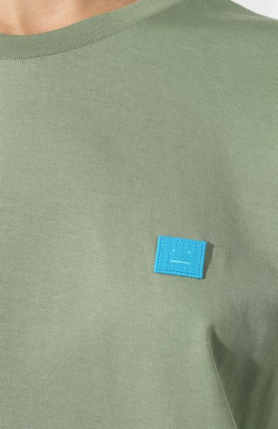 Хлопковая футболка ACNE STUDIOS светло-зеленого цвета по цене 12350 руб., арт. CL0022/W, фото 5 Хлопковая футболка ACNE STUDIOS, арт. CL0022/W, фото 5