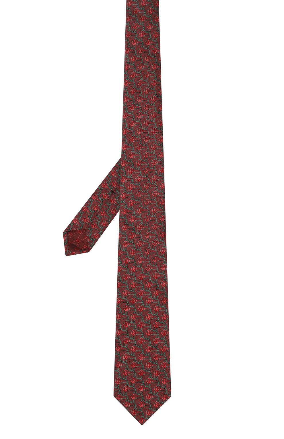 Шелковый галстук GUCCI бордового цвета по цене 25920 руб., арт. 597234 4E001, фото 3 Шелковый галстук GUCCI, арт. 597234 4E001, фото 3