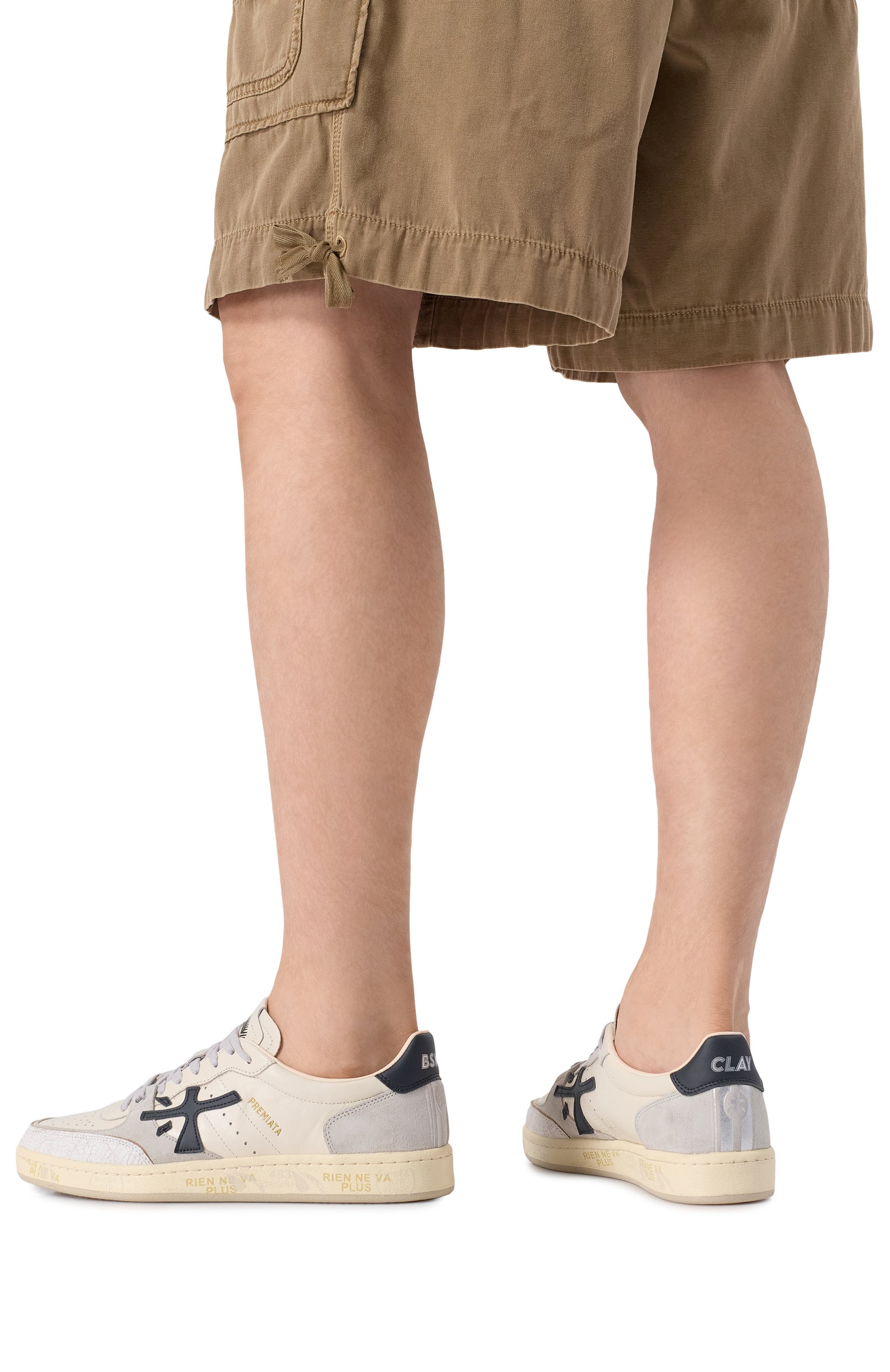 Комбинированные кеды bskt clay PREMIATA светло-серого цвета по цене 29400 руб., арт. BSKTCLAY/VAR 7262, фото 3 Комбинированные кеды bskt clay PREMIATA, арт. BSKTCLAY/VAR 7262, фото 3