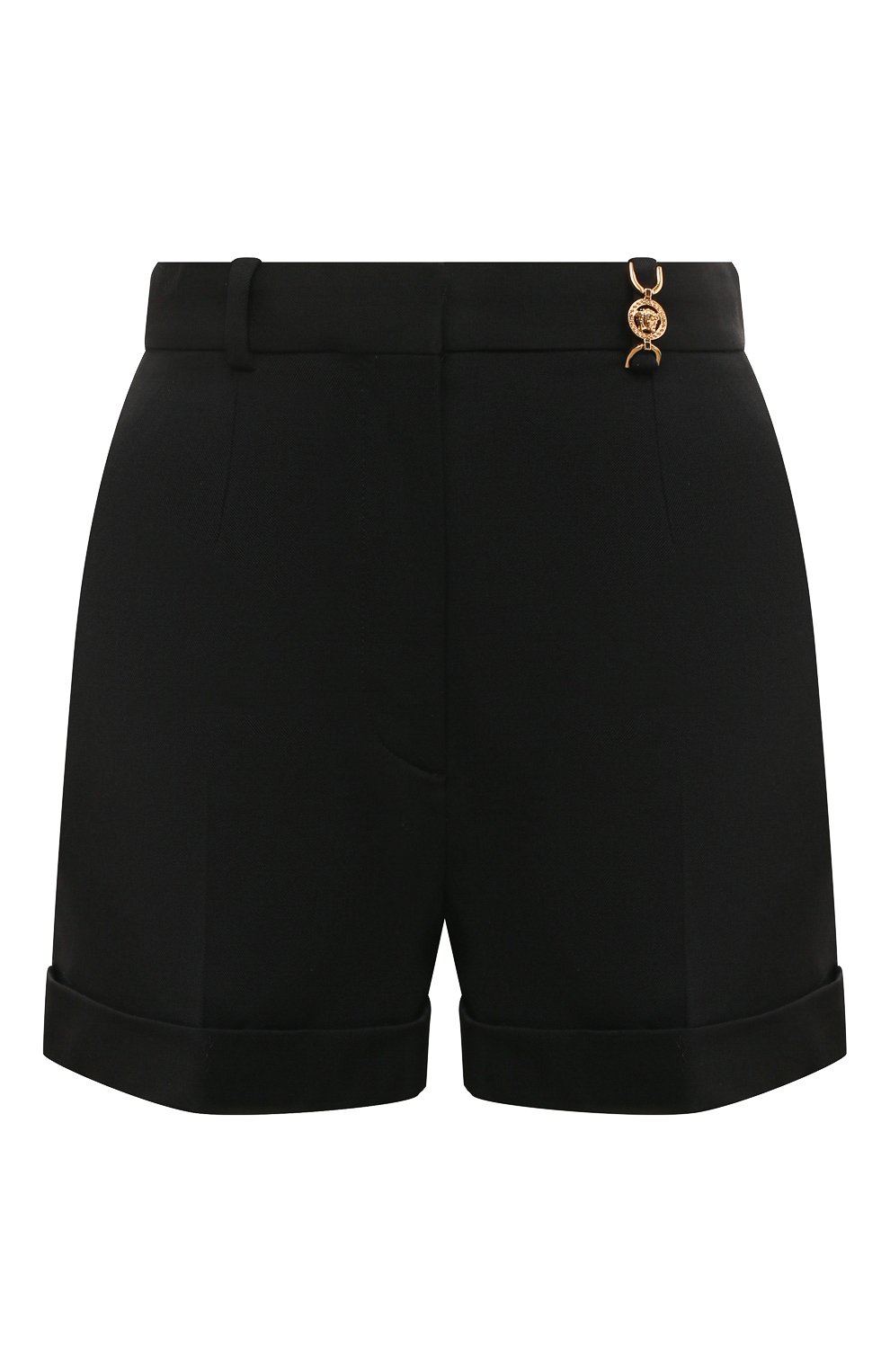 Шерстяные шорты VERSACE черного цвета по цене 77200 руб., арт. 1013160/1A04649, фото 1 Шерстяные шорты VERSACE, арт. 1013160/1A04649, фото 1
