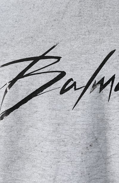 Футболка из смеси вискозы и льна BALMAIN серого цвета по цене 106500 руб., арт. RF11055/J062, фото 5 Футболка из смеси вискозы и льна BALMAIN, арт. RF11055/J062, фото 5