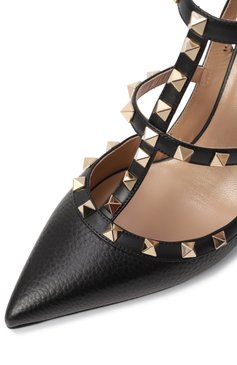 Женские кожаные туфли rockstud 100 VALENTINO черного цвета, арт. 6W2S0393/VCE | Фото 7 (Драгоценные камни: Проставлено; Каблук высота: Высокий; Материал сплава: Проставлено; Материал внешний: Натуральная кожа; Материал внутренний: Натуральная кожа; Подошва: Плоская; Каблук тип: Шпилька)