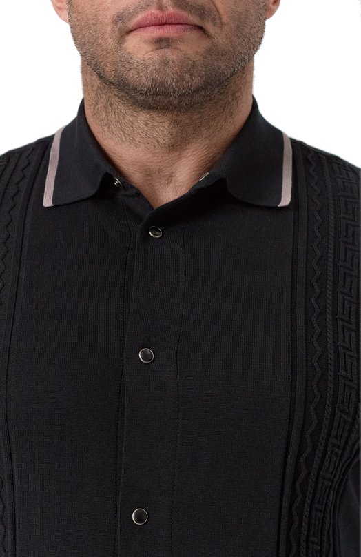 Хлопковая рубашка Brunello Cucinelli M29203405 Чёрный  M29203405 Фото 5