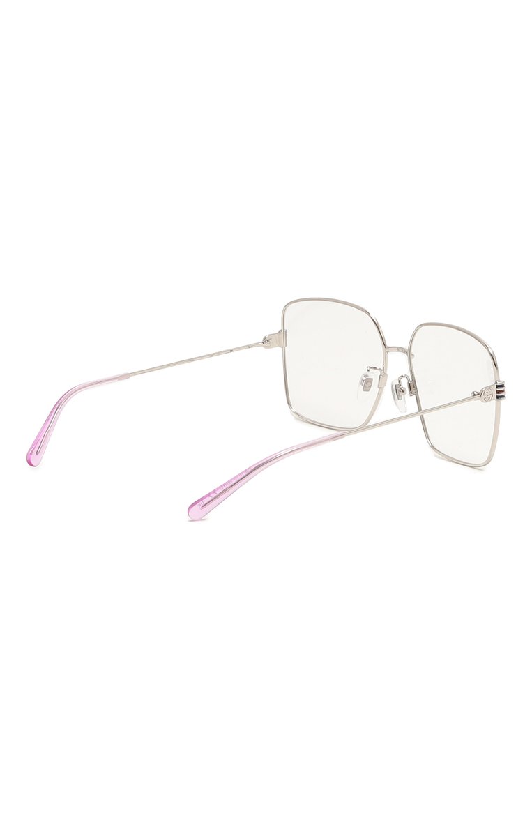 Женские оправа GUCCI серебряного цвета, арт. GG12840A 002 | Фото 4 (Нос: Не проставлено; Региональные ограничения белый список (Axapta Mercury): Не проставлено; Материал: Металл; Тип очков: Оправа; Оптика Гендер: оптика-женское; Очки форма: Квадратные)