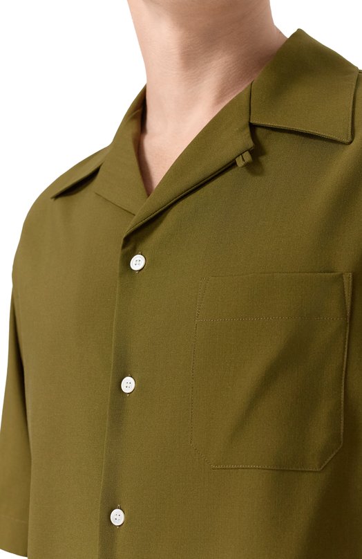 Шерстяная рубашка Marni CUMU0213A5/UTW839 Хаки  CUMU0213A5/UTW839 Фото 5