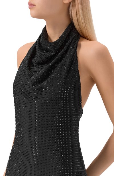 Платье с отделкой стразами KAMILLA PURSHIE черного цвета по цене 190000 руб., арт. KP 2026/33, фото 4 Платье с отделкой стразами KAMILLA PURSHIE, арт. KP 2026/33, фото 4
