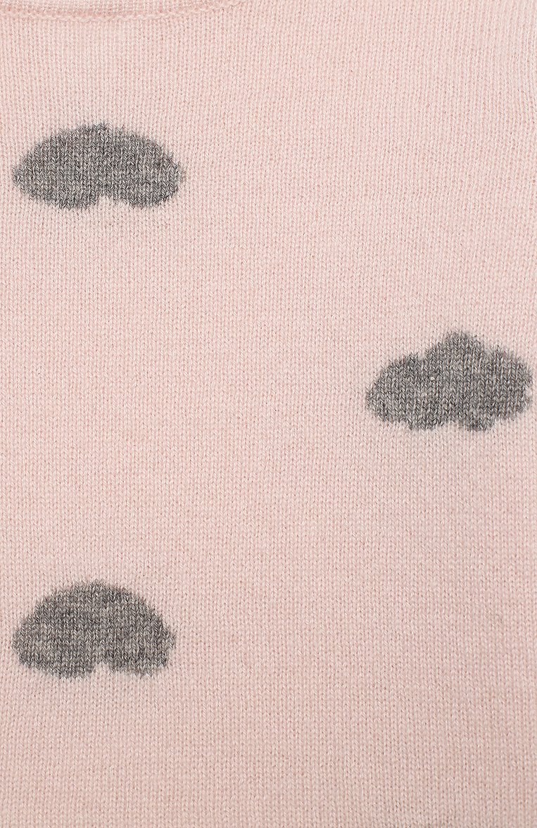 Детский кашемировый пуловер OSCAR ET VALENTINE розового цвета, арт. PUL01CLOUDS | Фото 3 (Рукава: Короткие; Материал внешний: Шерсть, Кашемир; Девочки Кросс-КТ: Пуловер-одежда; Ростовка одежда: 12 мес | 80 см, 18 мес | 86 см, 2 года | 92 см, 0 - 3 мес | 50 - 60 см, 6 мес | 68 см, 9 мес | 74 см)