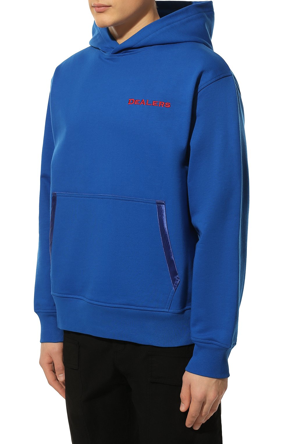 Хлопковое худи JUST DON синего цвета по цене 37950 руб., арт. 32JUSM32 226331, фото 3 Хлопковое худи JUST DON, арт. 32JUSM32 226331, фото 3