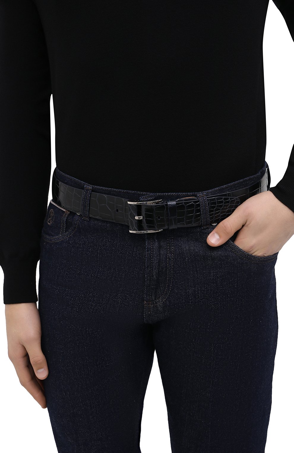 Ремень из кожи крокодила со сменными пряжками ZILLI, арт. MJL-CLAQE-01011/C819/CP0R, фото 2