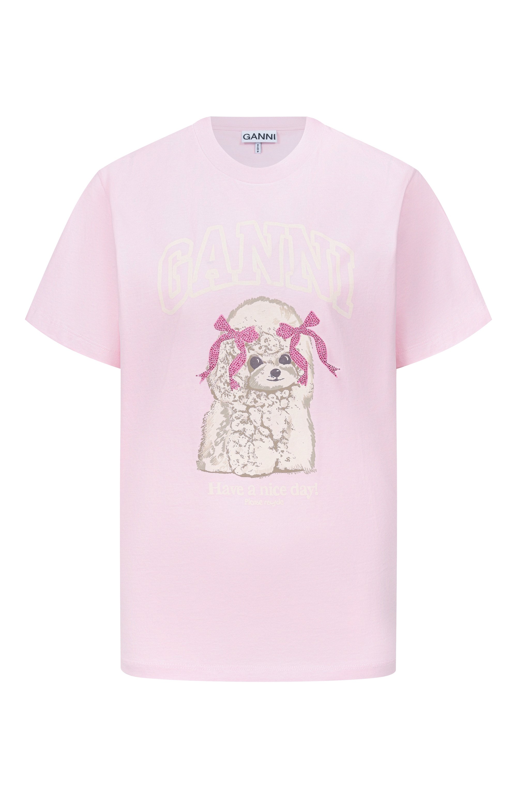 Хлопковая футболка GANNI, арт. A1050062, фото 1