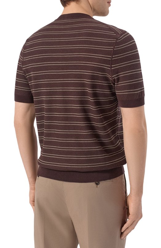 Джемпер из хлопка и лиоцелла BOSS 50560482 Коричневый  50560482 Фото 4