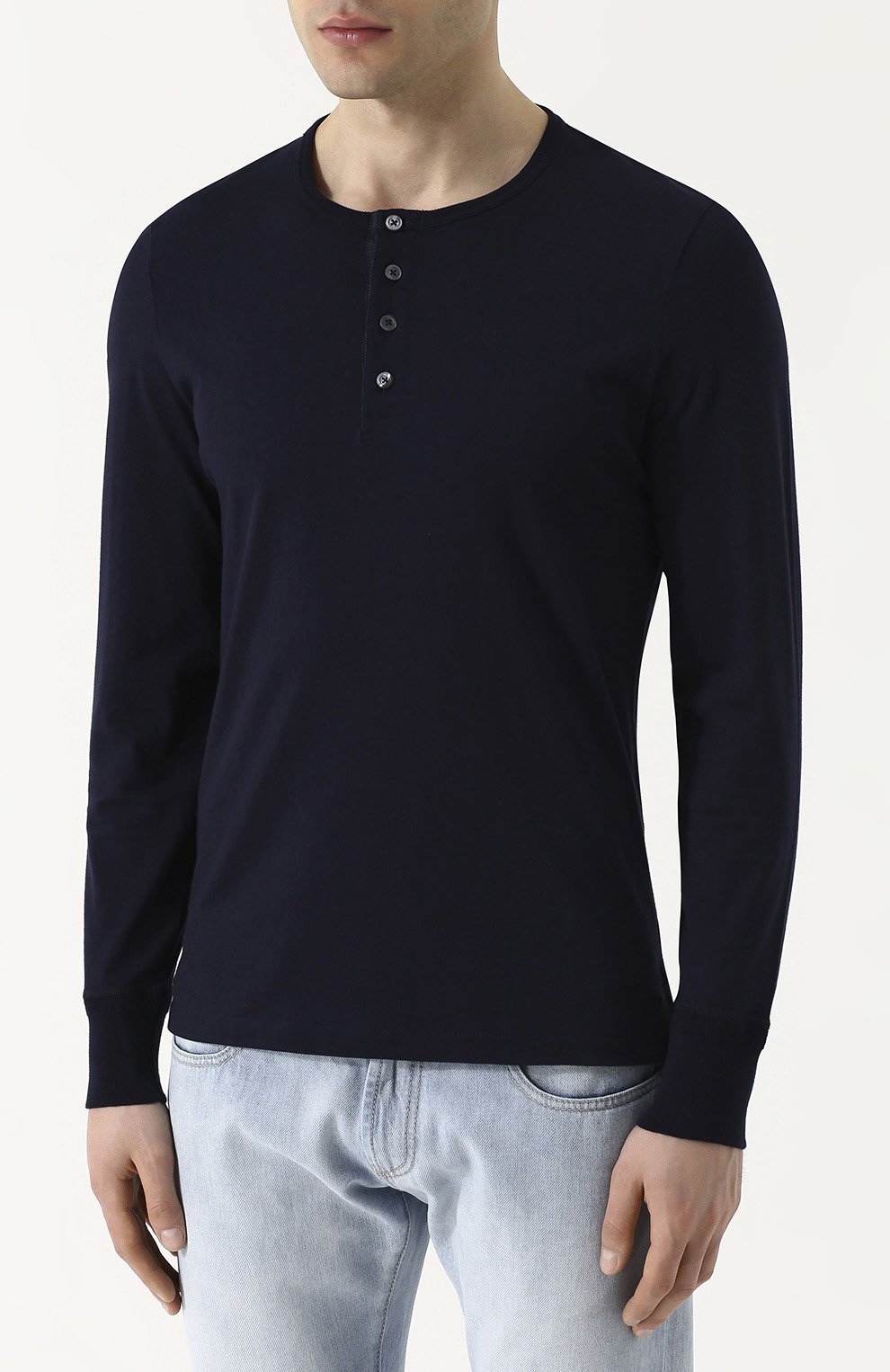 Хлопковый лонгслив с воротником на пуговицах TOM FORD, арт. BP402/TFJ890, фото 3