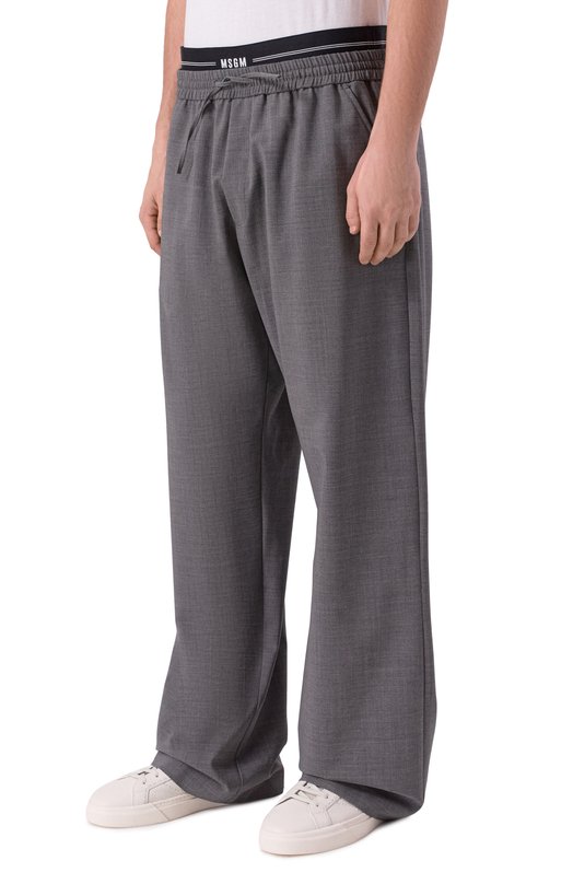 Шерстяные брюки MSGM 3940MP12/257605 Серый  3940MP12/257605 Фото 3