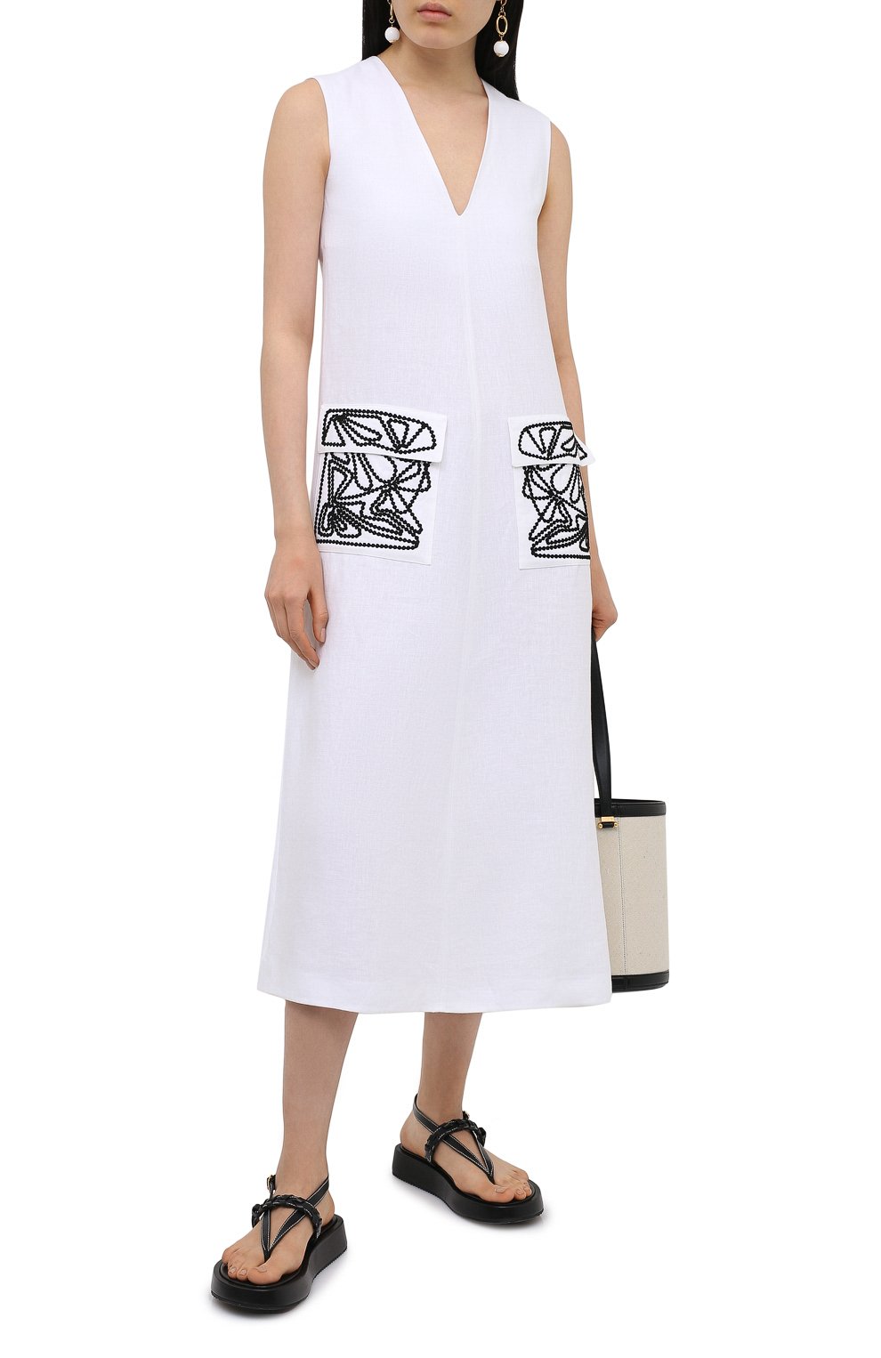 Льняное платье LORO PIANA белого цвета по цене 275000 руб., арт. FAL5886, фото 2 Льняное платье LORO PIANA, арт. FAL5886, фото 2