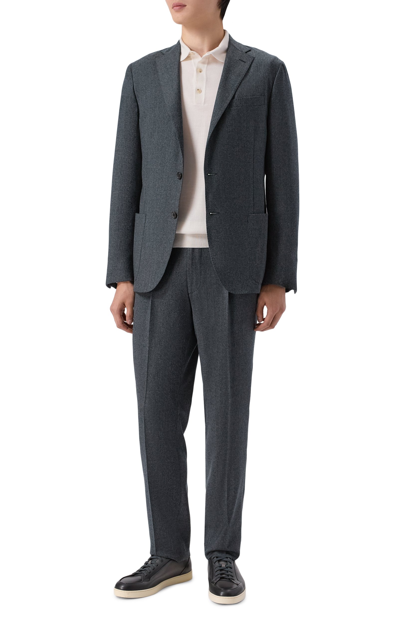 Шерстяной костюм CORNELIANI темно-серого цвета по цене 210500 руб., арт. 28X007/2A18400_SET, фото 1 Шерстяной костюм CORNELIANI, арт. 28X007/2A18400_SET, фото 1