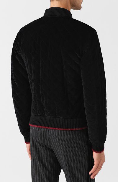 Хлопковый бомбер на молнии с контрастной отделкой DOLCE & GABBANA, арт. G9LN0T/FUVG7, фото 4