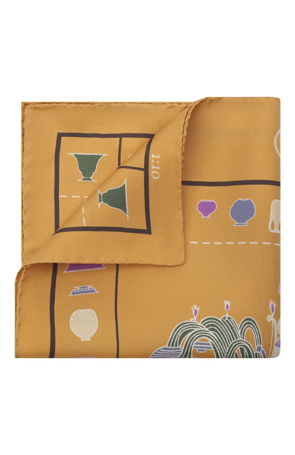 Шелковый платок ETON оранжевого цвета по цене 6470 руб., арт. A000 32950, фото 1 Шелковый платок ETON, арт. A000 32950, фото 1